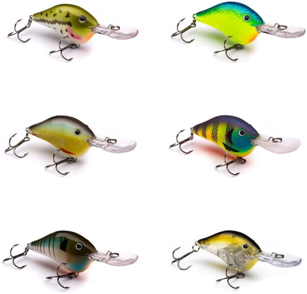 Vexan 6-Pack PHAT BOY 8 Crankbait Lures, Gold/Blue/Yellow/Purple/Green/Gray/Clear, 8 ft, Variety #2 PB 6-PK 8'