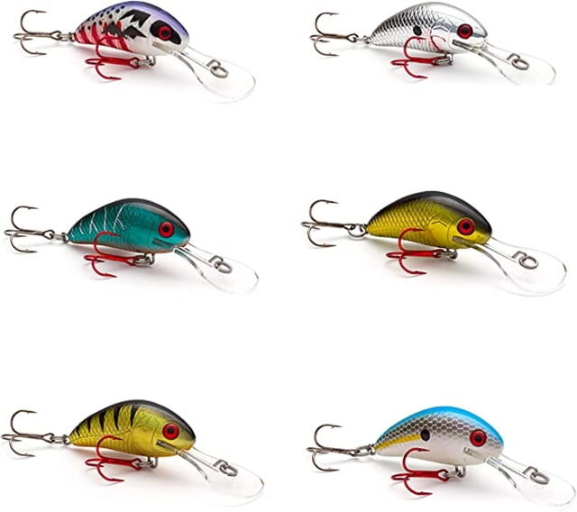 Vexan 6-Pack Rattlin' Wasp Trolling & Crankbait Lures , Kit 3, Purple/Silver/Green/Gold/Blue, No4, Variety #3 RW 6-PK No4