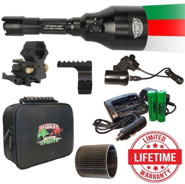 Wicked Hunting Lights A67iC 3-Color-In-1 Night Hunting Gun Light Kit, Green/Red/White, W2021