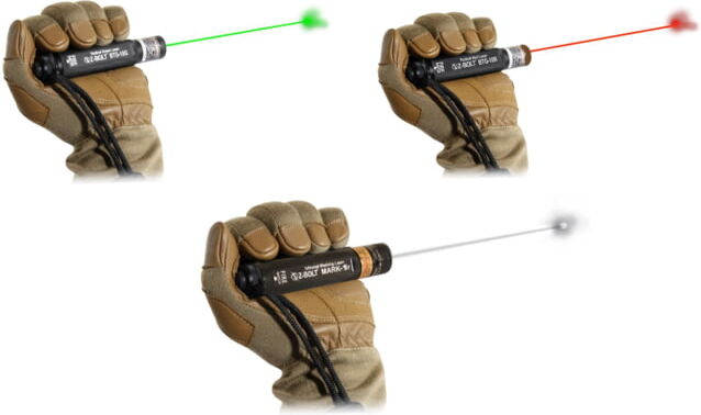 Z-Bolt Tri-Band Laser Kit - 1X FDA Legal Infrared Dot, 1X Green Dot, 1X Red Dot, Black, TRI-BAND-KIT-BLK-XT