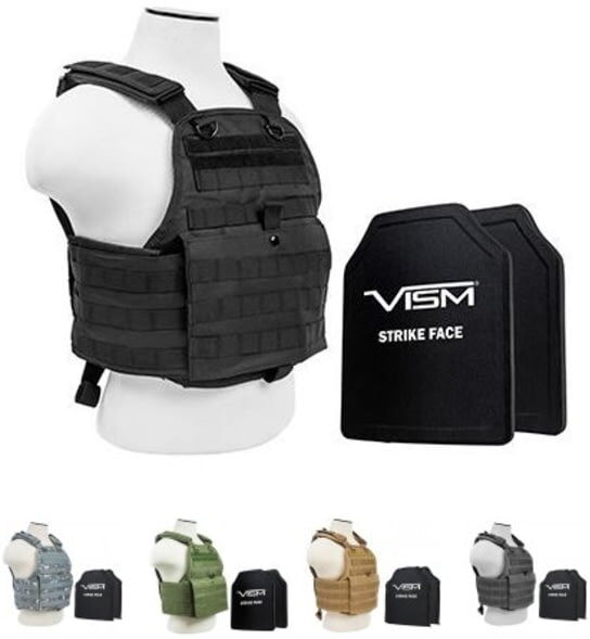 Photos - Bulletproof Vest Vism 2924 Series Plate Carrier Vest w/ Two BSC1012 Soft Ballistic Panels 