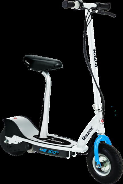 Razor E300S Seated Electric Scooter, White/Blue, 13116284