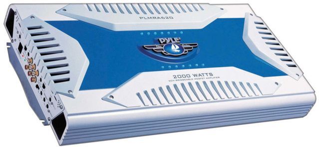 Pyle 6Ch 2000W Waterproof Marine Amplifier, White/Blue, PLMRA620