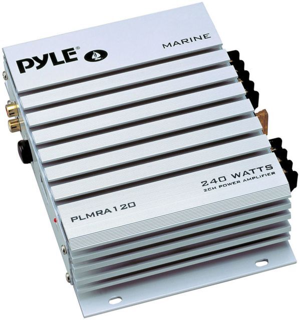 Pyle Marine 2 Channel Amplifier 240W, White, PLMRA120