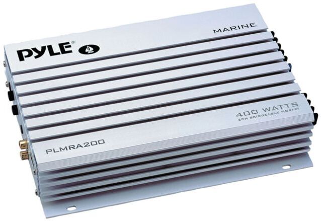 Pyle Marine 2 Channel Amplifier 400W, White, PLMRA200