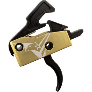 TRYBE Defense V2 Single Stage Drop-In Trigger, AR-15, Curved, 3.5-4lb Pull Weight, Gold, TRGCURAR15V2-GLD