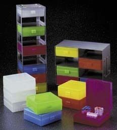 VWR Microtube Storage Boxes and Freezer Racks, 100-Place R8300-B-VWR Storage Boxes Blue, Each