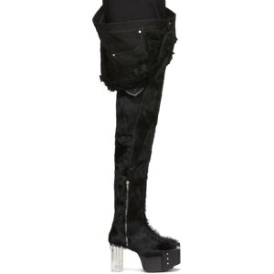 Rick Owens Black Pony Waders Boots  - 090 BLACK/CLEAR - Size: 45 - Gender: male