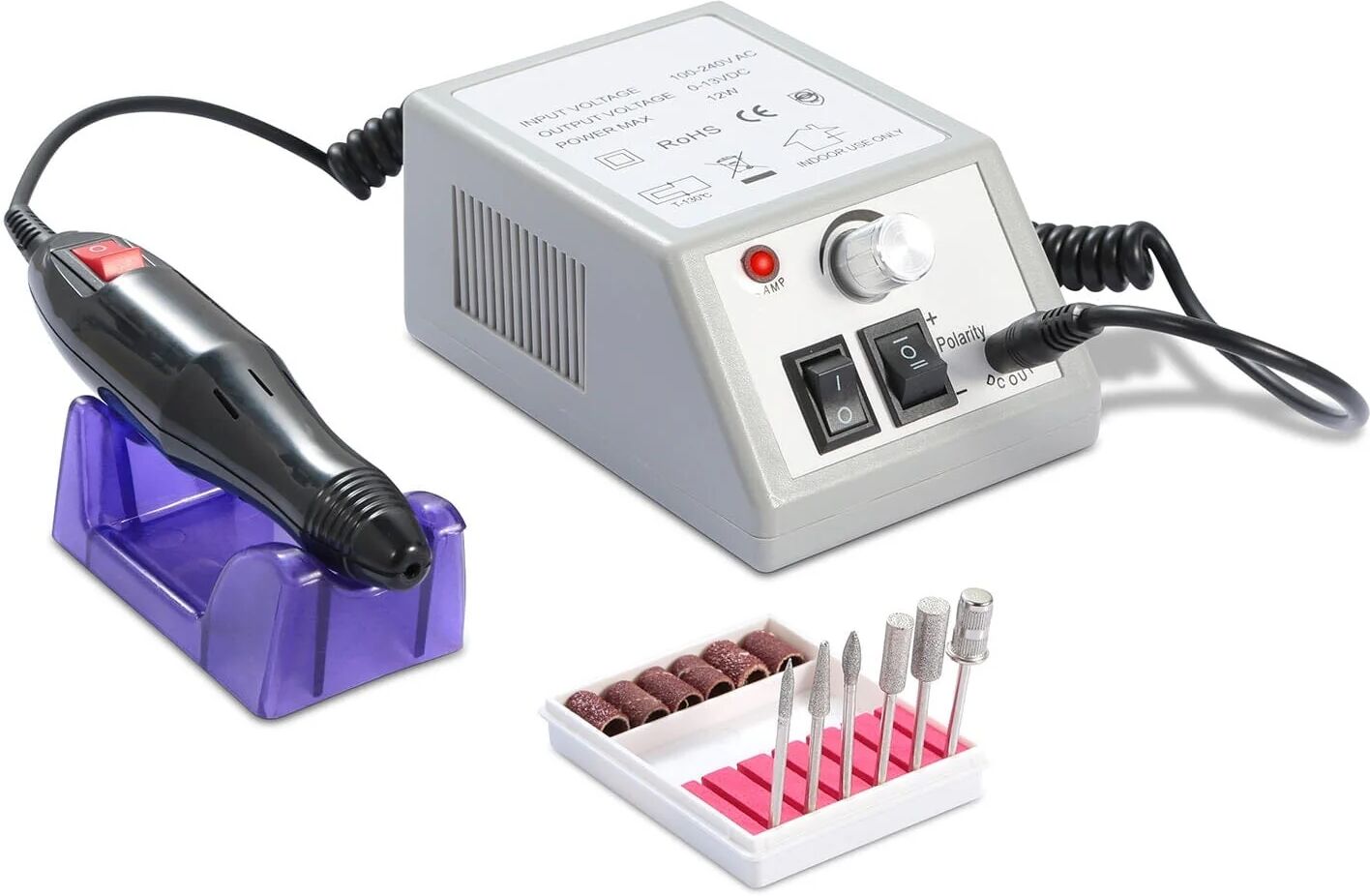 DailySale Acrylic Nail Drill Machine 20000RPM with 6 Bits Cuticle Grinder Kit