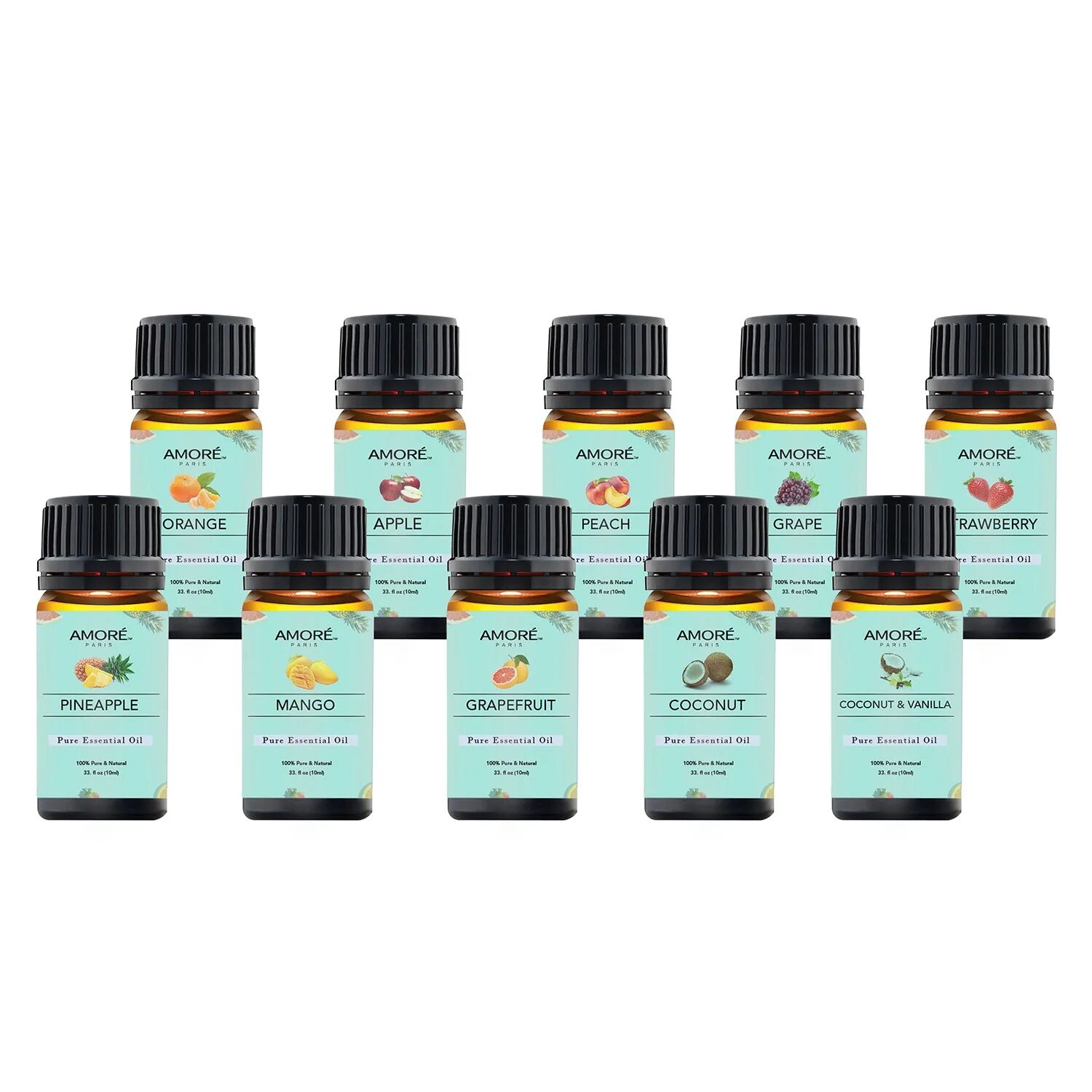 DailySale 10-Pack: Fruity Fragrance Premium Aromatherapy Diffuser Oils Set For Candle & Soap Making