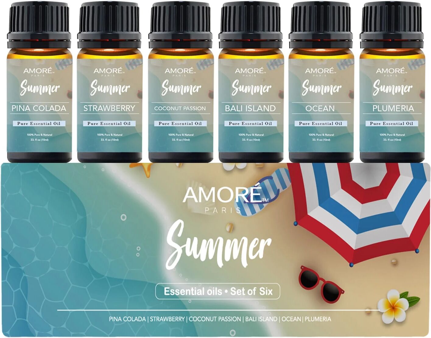 DailySale 6-Pack: Summer Vibe Fresh Scented Aromatherapy Essential Oil For Diffusers Humidifiers