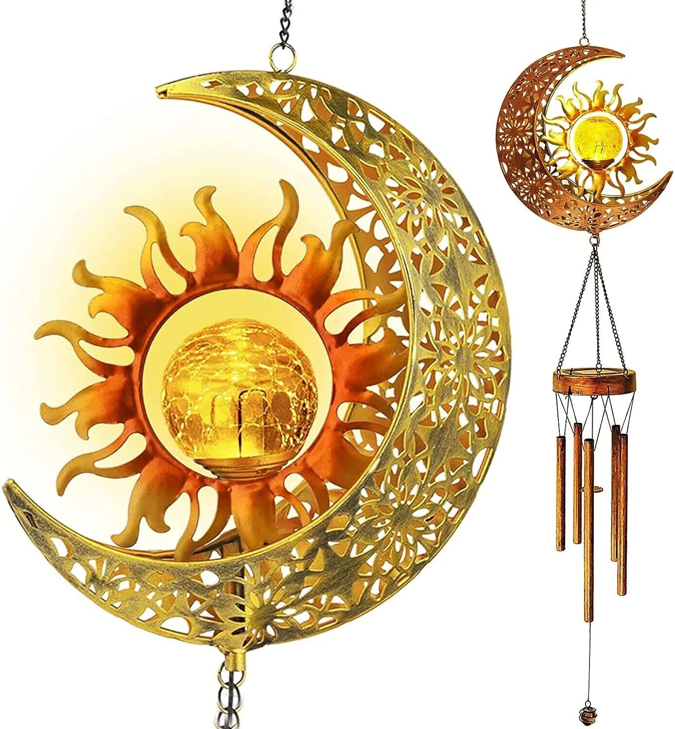 DailySale Solar Wind Chimes Garden Decorative Wind Chime Light