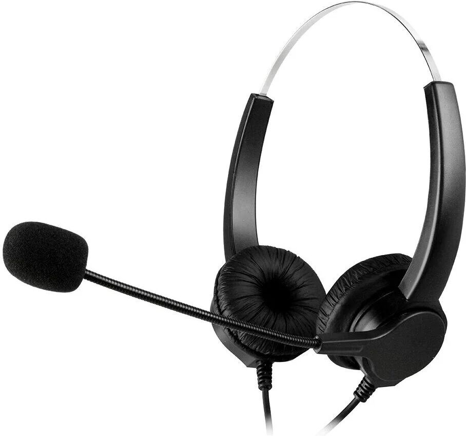 DailySale Call Center Noise Cancelling Corded Binaural Hands-free Headset with Microphone