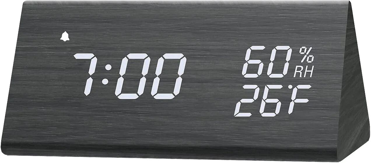 DailySale Digital Alarm Clock with Wooden Electronic LED Time Display