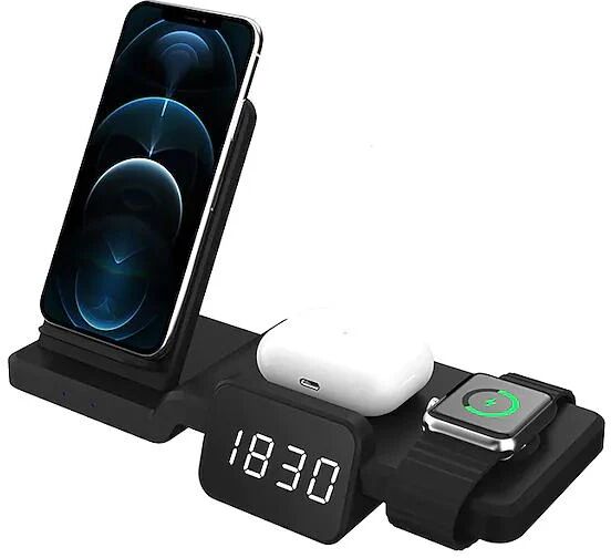 DailySale 4-in-1 Wireless Charger with LED Digital Clock