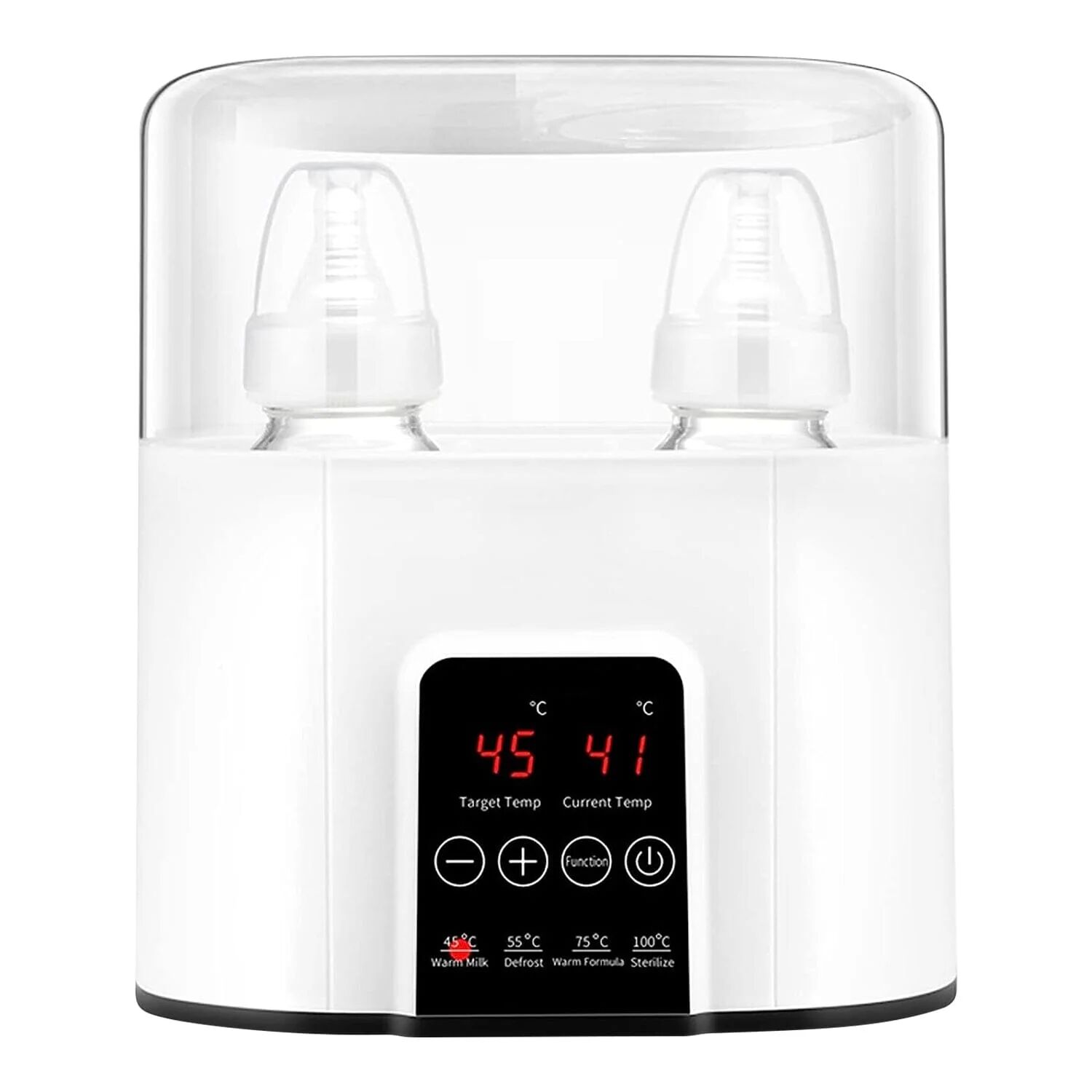 DailySale Electric Baby Milk Bottle Warmer Fit with 4 Heating Modes Adjustable Temperature Display Screen