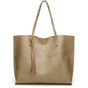 DailySale Women's Soft Faux Leather Tote Shoulder Bag
