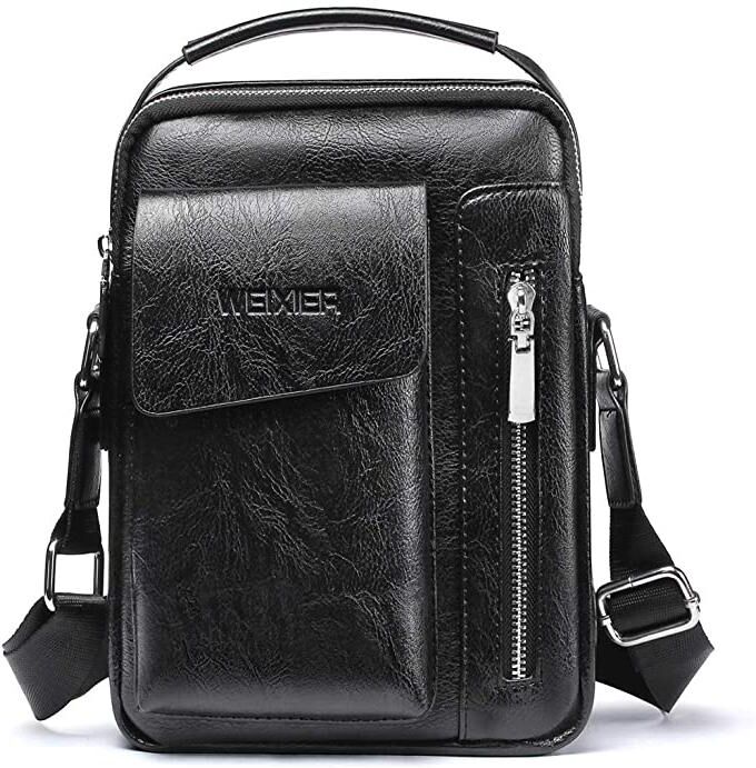 DailySale Men's Leather Handbag Small Crossbody Shoulder Bags