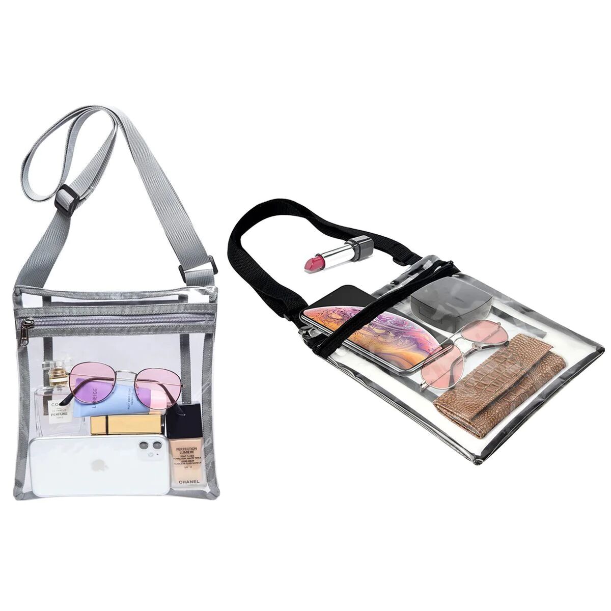 DailySale Stadium Approved Clear Crossbody Bag Purse with Adjustable Strap
