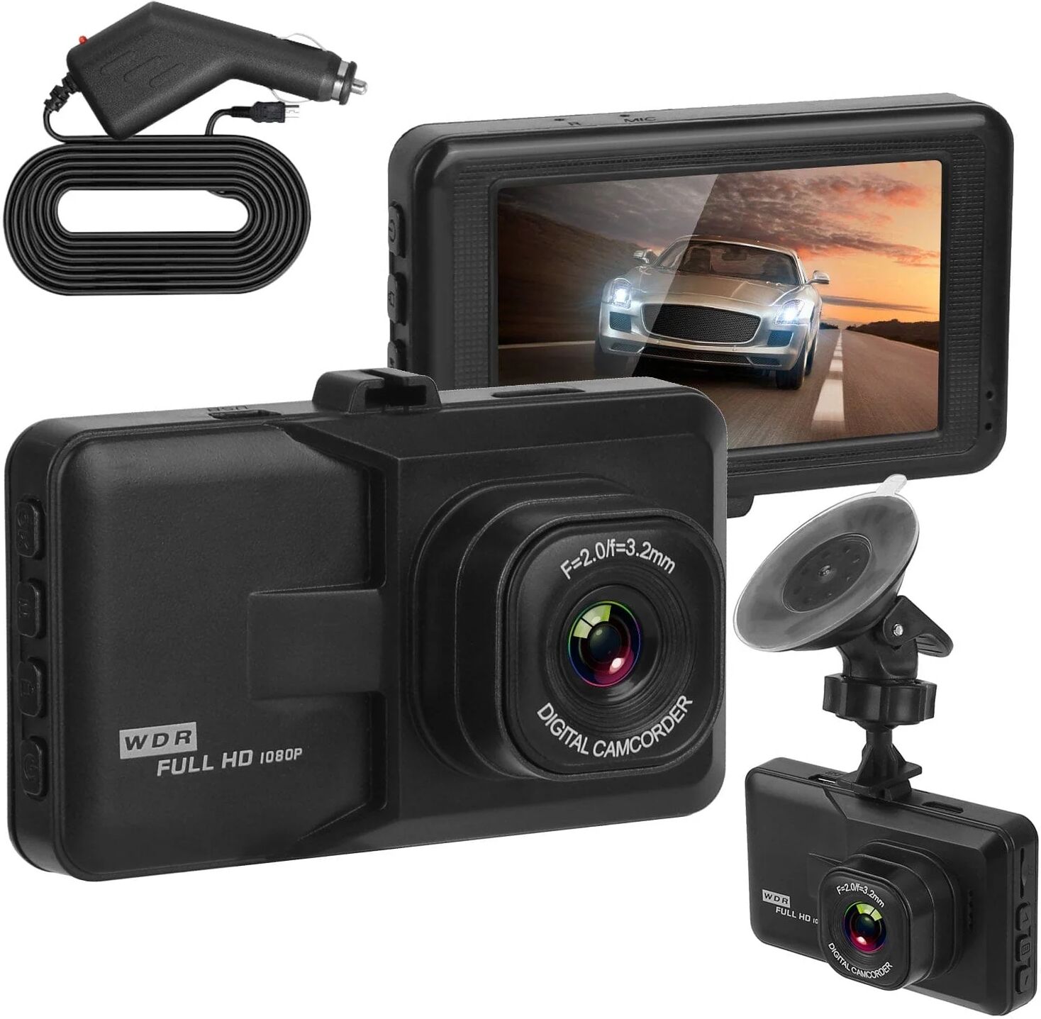 DailySale 1080P Car DVR 3" Camera Dash Cam with 100 Angle Loop Recording Motion Detection