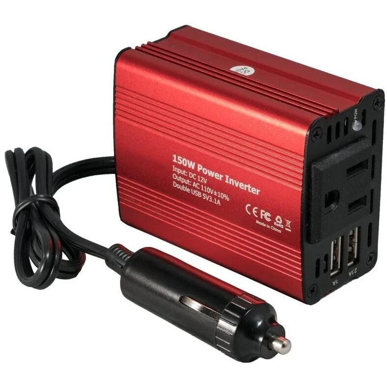 DailySale 150W Car Power Inverter 12V DC to 110V AC Converter with 3.1A Dual USB Car Charger
