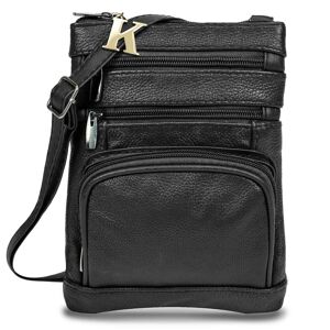 DailySale Leather Crossbody Bag with Initial Letter Key Chain