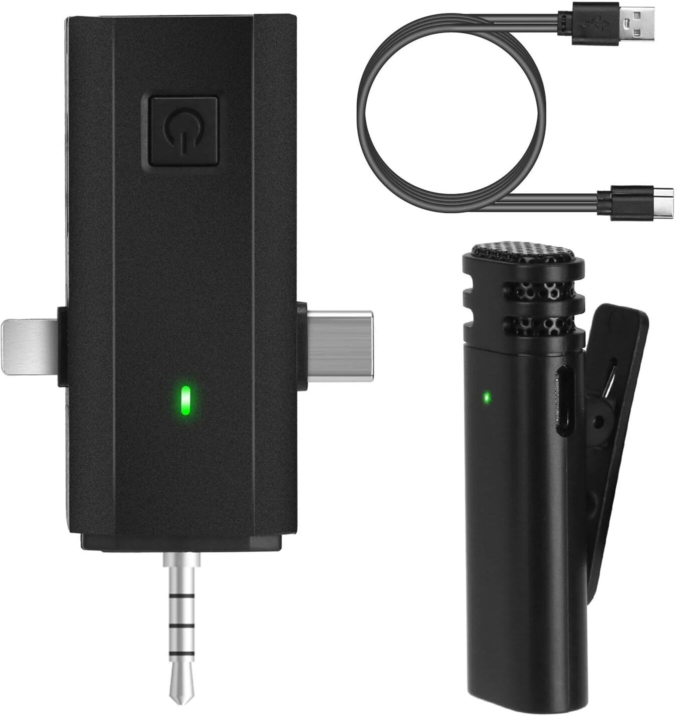 DailySale 3-in-1 Wireless Clip On Microphone Omnidirectional Noise Reduction Plug