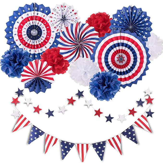 DailySale 14-Piece: Patriotic Party Decorations Set