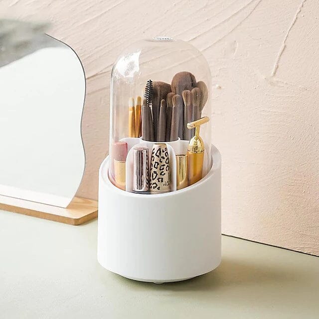 DailySale 360-Degree Rotating Dustproof Makeup Brush Organizer