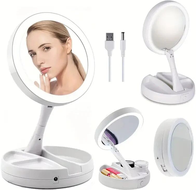 DailySale Foldable Makeup Mirror With LED Light