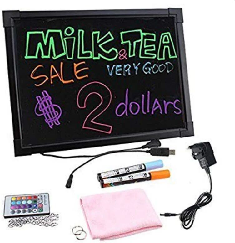 DailySale 16 x 12" LED Flashing Illuminated Erasable Neon Sign Remote Message Menu Writing