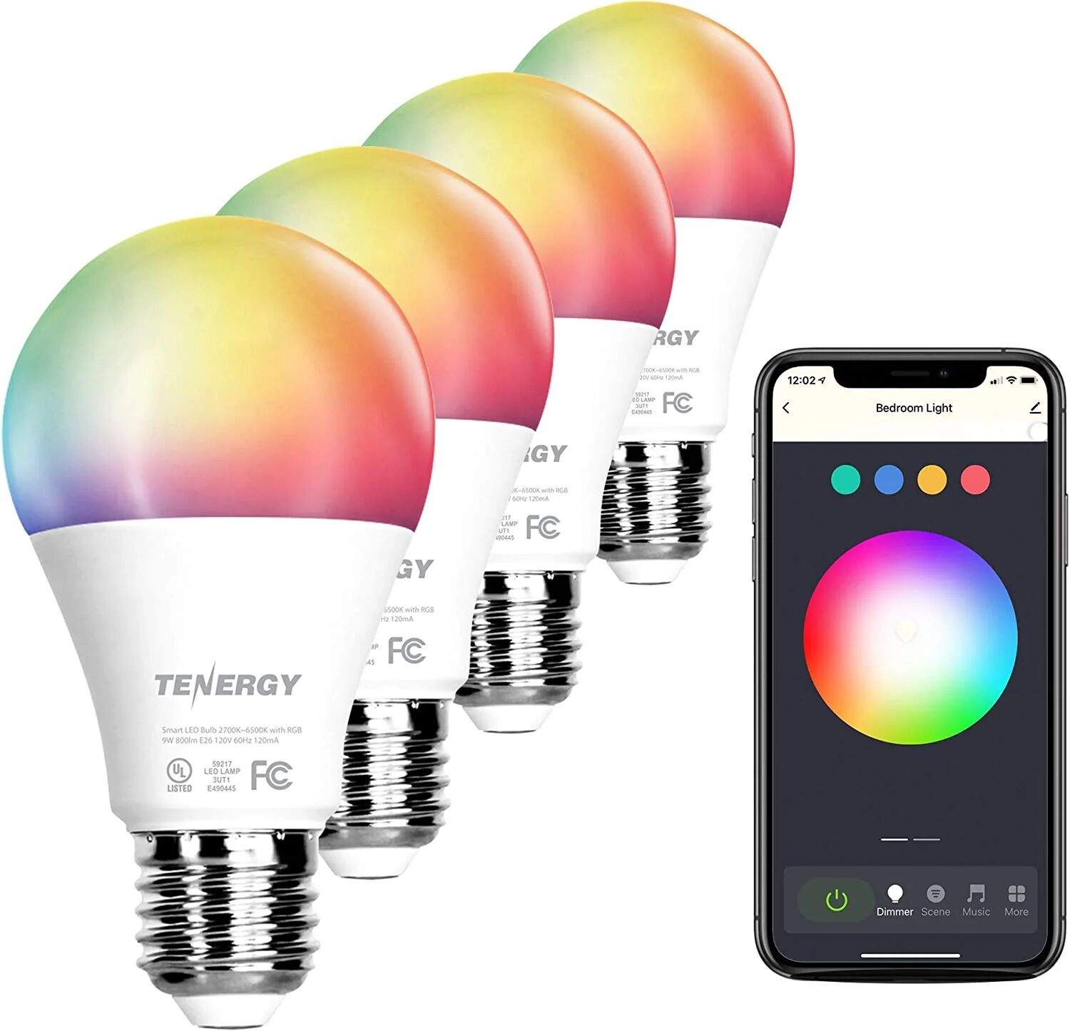 DailySale 4-Pack: Smart WiFi LED Light Bulb with White and Color Changing Light Bulb