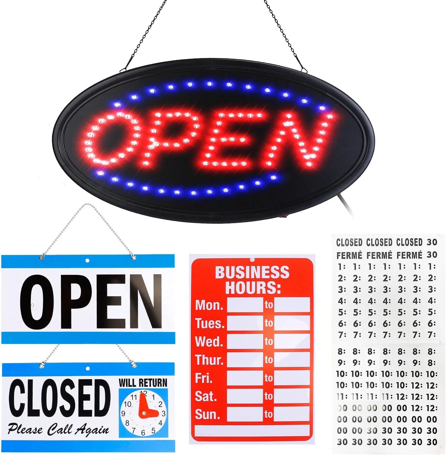 DailySale Business Neon Open Sign Advertisement Board with Steady Flashing Modes