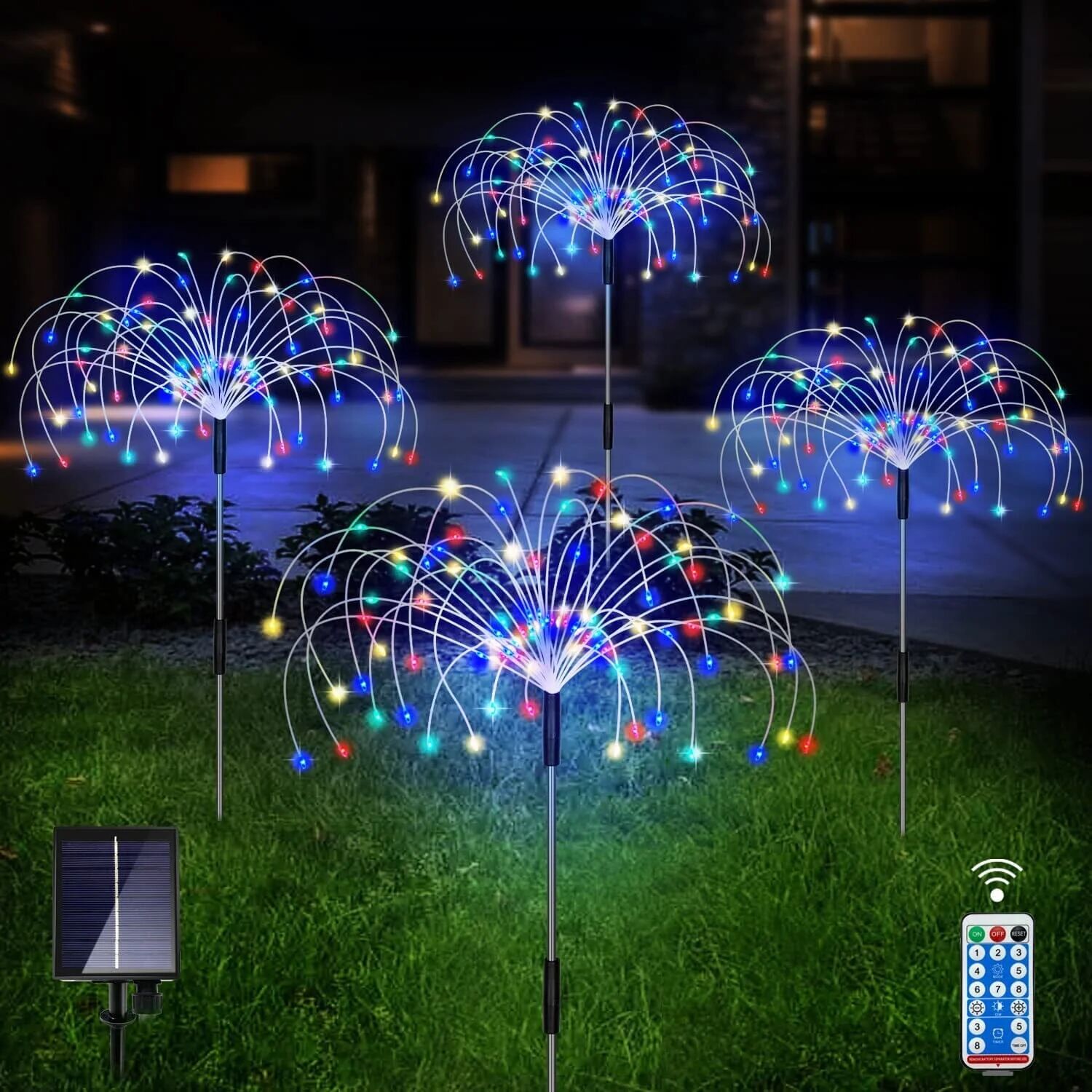 DailySale 4-Pack: Solar Lights Outdoor, Warm White Garden Lights