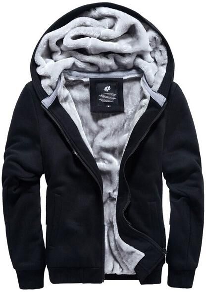 DailySale Winter Men's Hooded Long Sleeve Zipper Jacket