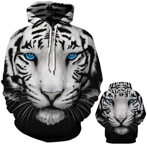 DailySale 3D Tiger Print Unisex Sweatshirts