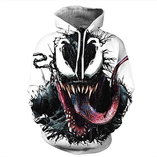 DailySale Unisex 3D Pattern Venom Printed Hoodies