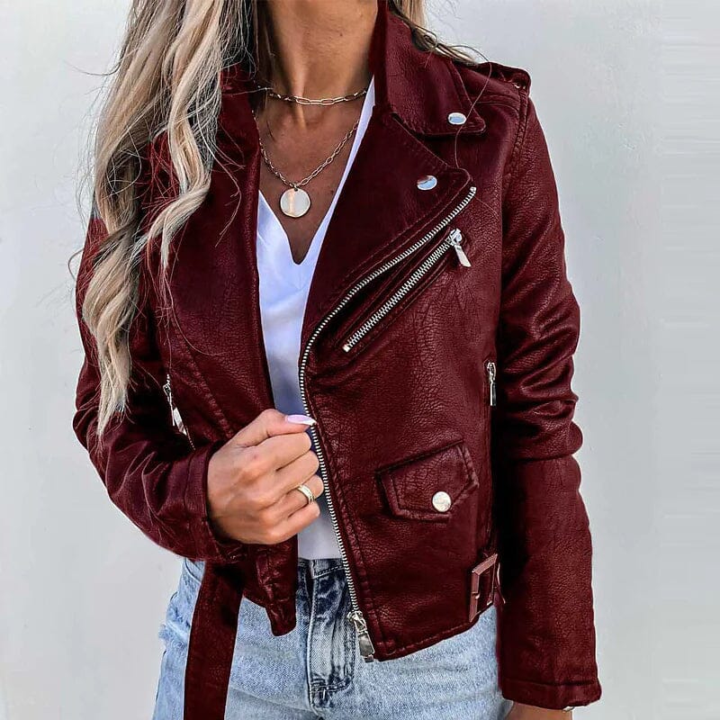 DailySale Women's Faux Modern Street Style Leather Jacket