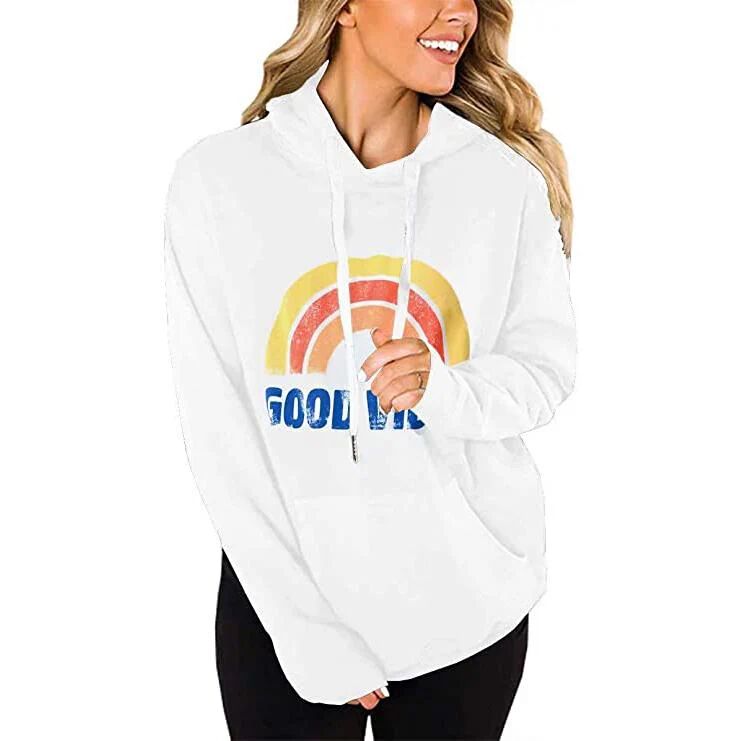 DailySale Women's Long Sleeve Casual Graphic Tee Hoodies