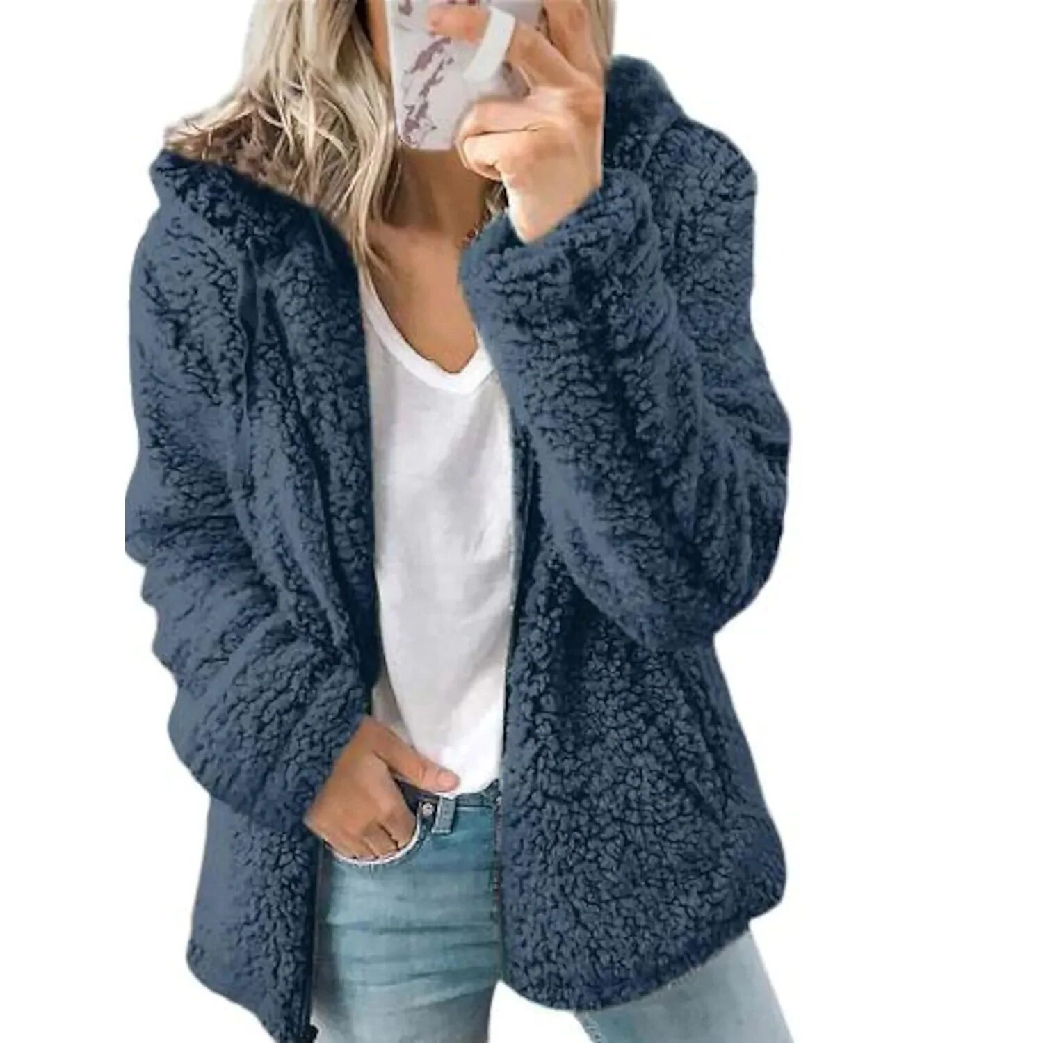 DailySale Women's Plus Size Hoodie Coat Long Sleeve