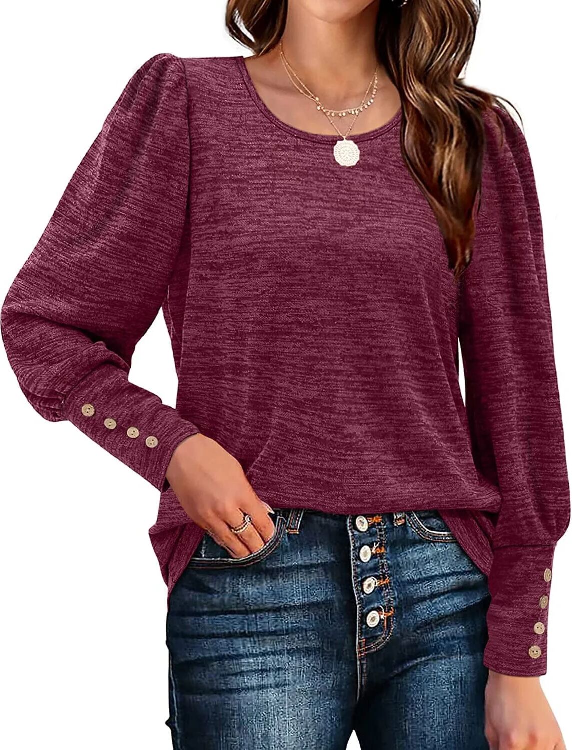 DailySale Women's Puff Sleeve Tops