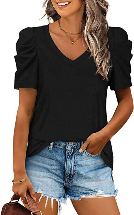 DailySale Women's Summer V-Neck Casual T-Shirt