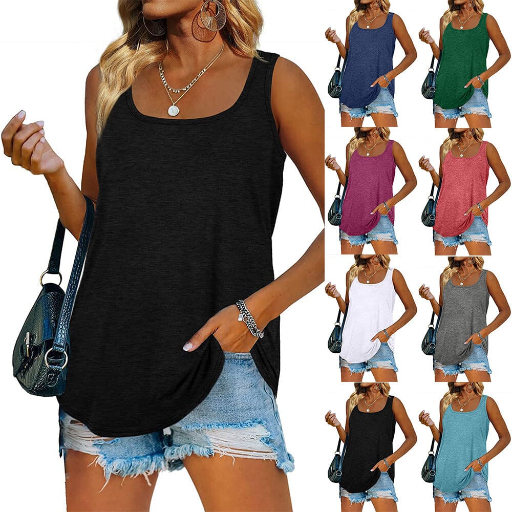 DailySale Women's Tank Top Casual Basic Square Neck