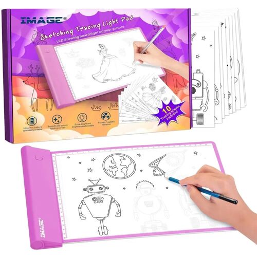 DailySale Light-up Tracing Pad Pink Coloring Drawing Art Gift Toy