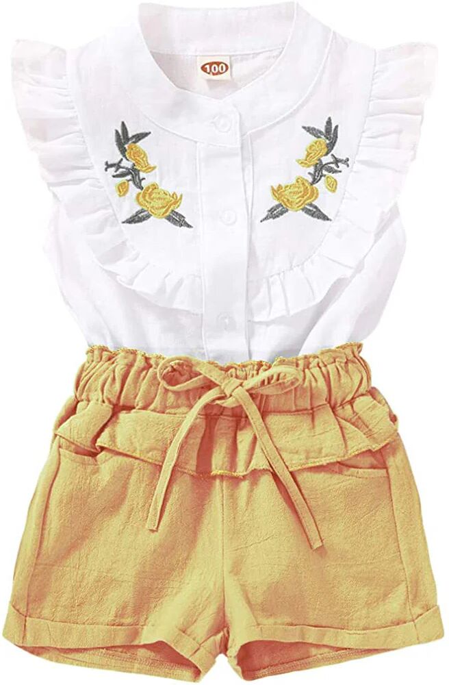 DailySale 2-Piece: Baby Girls Outfits Clothes T-Shirt Vest Tops + Shorts Pants