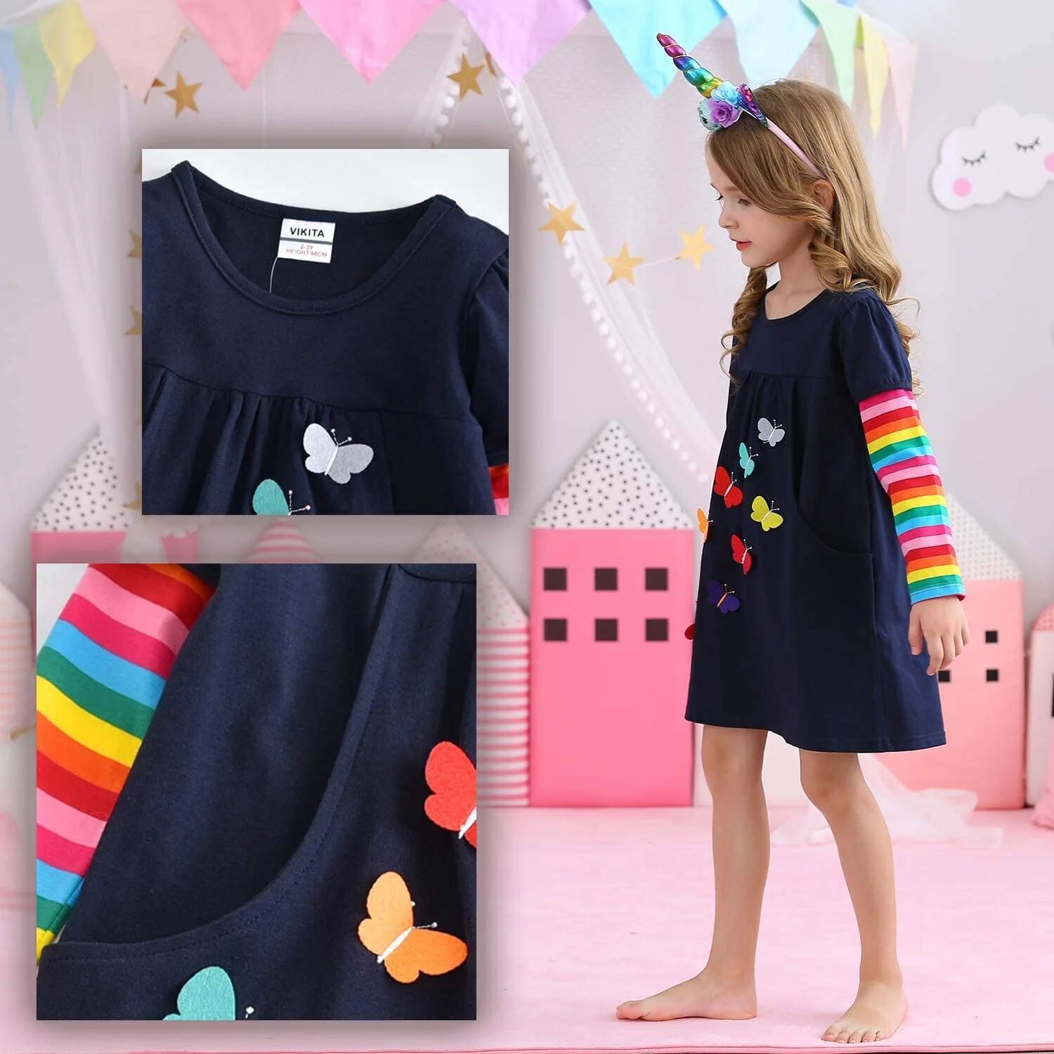 DailySale Winter Toddler Girl Long Sleeve Dress