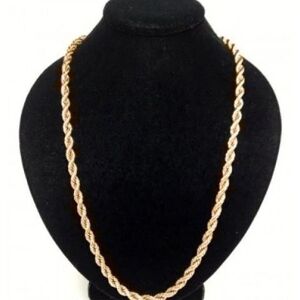 DailySale 18K Solid Gold Rope Chain