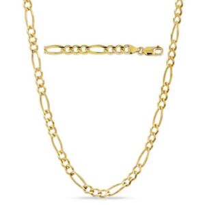 DailySale Solid 14K Gold Figaro Chain - Assorted Sizes