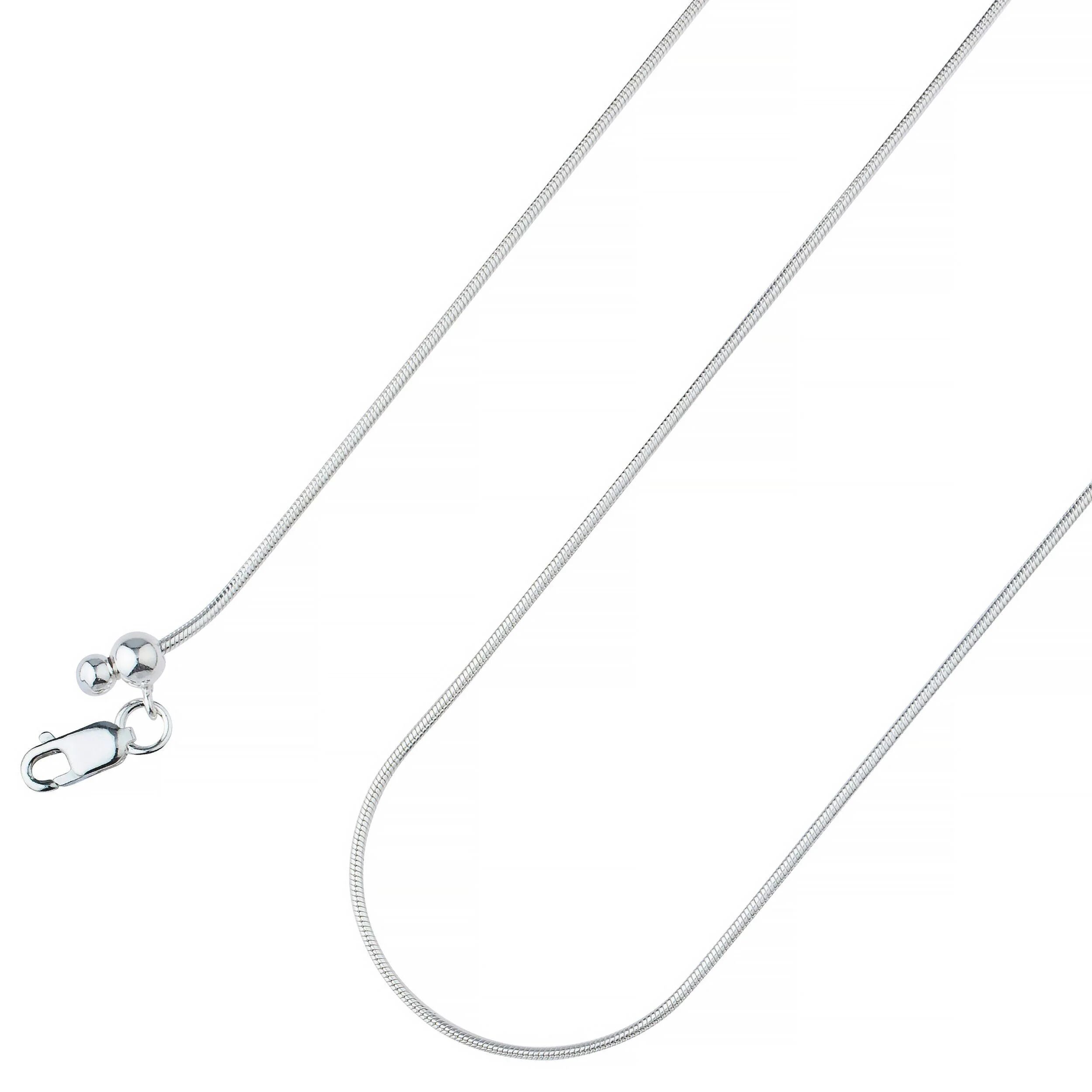 DailySale 1mm 925 Sterling Silver Adjustable Round Snake Chain