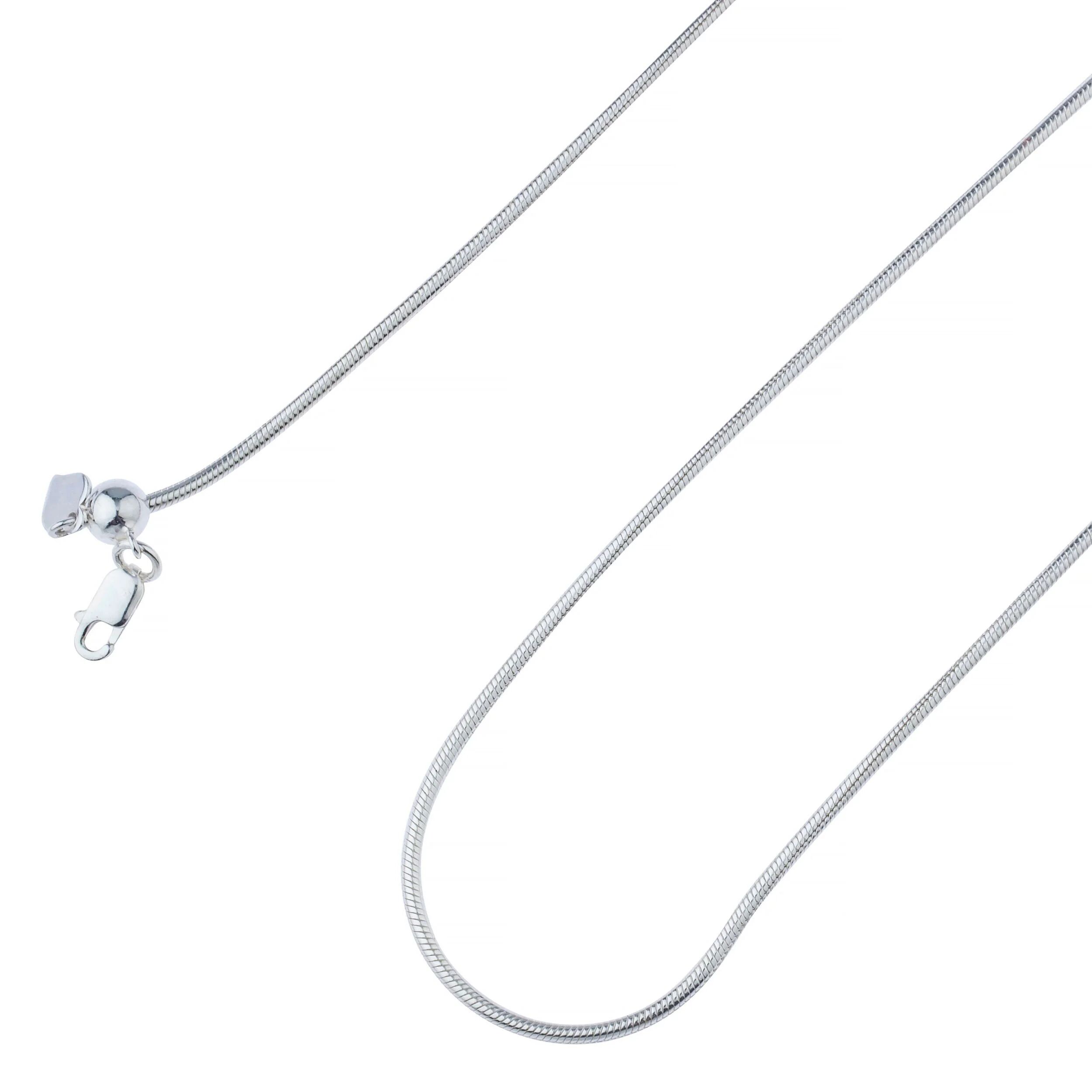 DailySale 925 Sterling Silver Adjustable Round Snake Chain